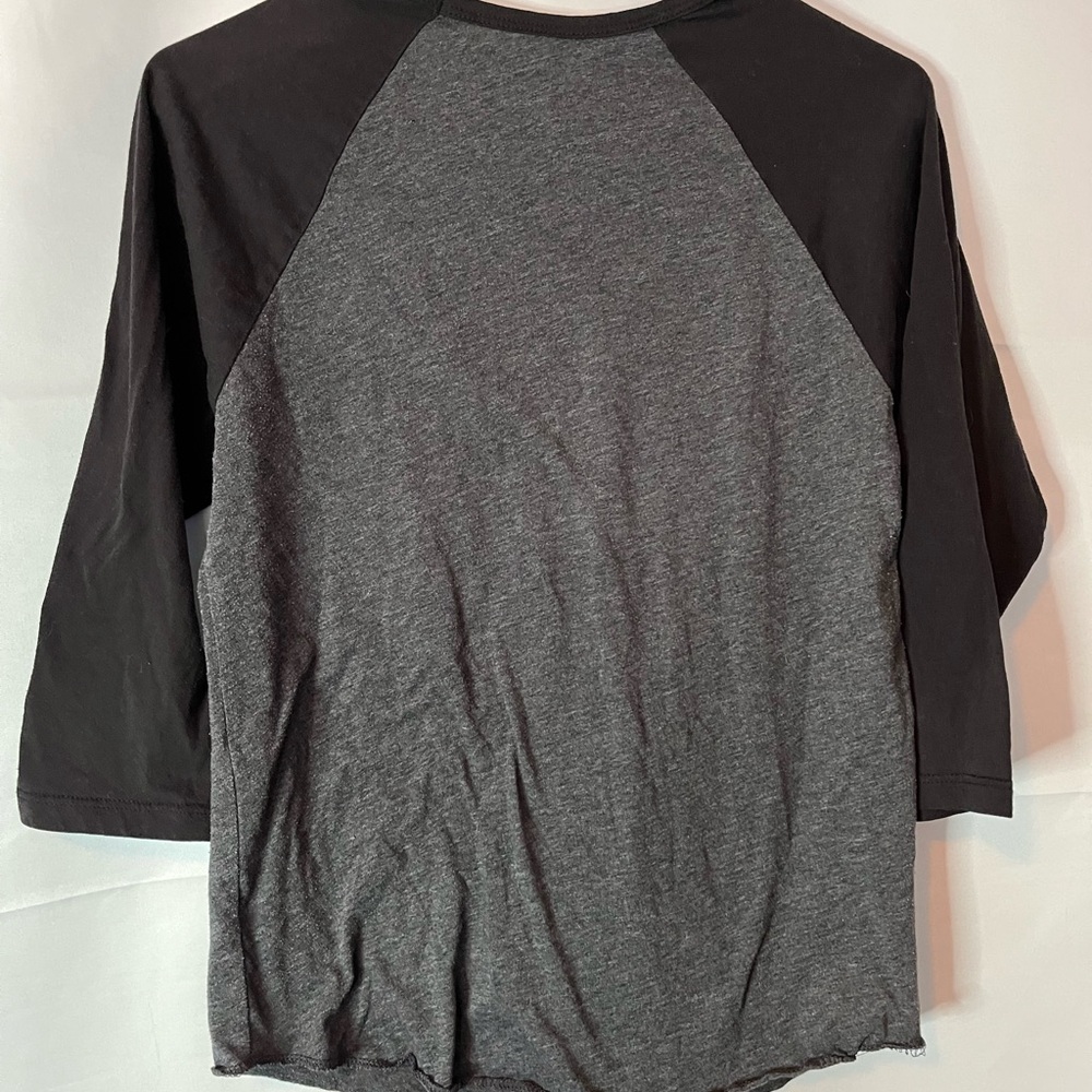 Riot Society Black and Gray 3/4 Sleeve Tee with Elephant Graphic - Picture 3 of 4